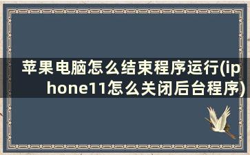 苹果电脑怎么结束程序运行(iphone11怎么关闭后台程序)