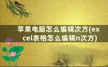 苹果电脑怎么编辑次方(excel表格怎么编辑n次方)