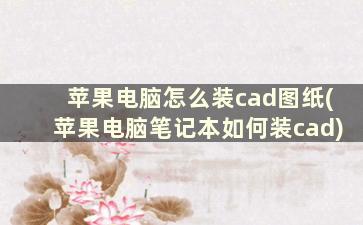 苹果电脑怎么装cad图纸(苹果电脑笔记本如何装cad)