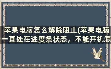 苹果电脑怎么解除阻止(苹果电脑一直处在进度条状态，不能开机怎么办)