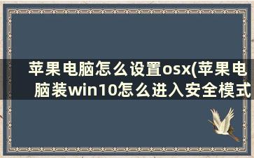 苹果电脑怎么设置osx(苹果电脑装win10怎么进入安全模式)