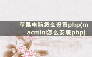 苹果电脑怎么设置php(macmini怎么安装php)