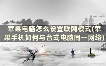 苹果电脑怎么设置联网模式(苹果手机如何与台式电脑同一网络)