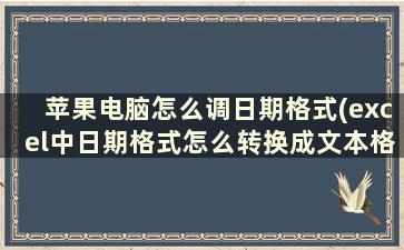 苹果电脑怎么调日期格式(excel中日期格式怎么转换成文本格式)