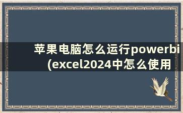 苹果电脑怎么运行powerbi(excel2024中怎么使用powerbi)