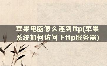 苹果电脑怎么连到ftp(苹果系统如何访问下ftp服务器)