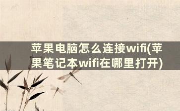 苹果电脑怎么连接wifi(苹果笔记本wifi在哪里打开)