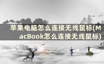 苹果电脑怎么连接无线鼠标(MacBook怎么连接无线鼠标)