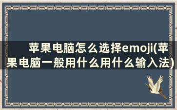 苹果电脑怎么选择emoji(苹果电脑一般用什么用什么输入法)