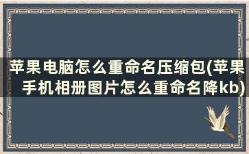 苹果电脑怎么重命名压缩包(苹果手机相册图片怎么重命名降kb)