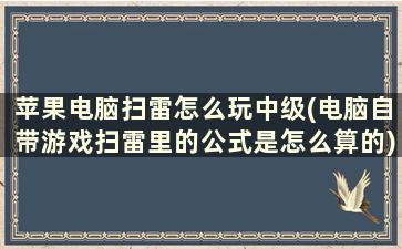 苹果电脑扫雷怎么玩中级(电脑自带游戏扫雷里的公式是怎么算的)