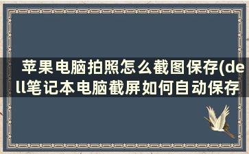 苹果电脑拍照怎么截图保存(dell笔记本电脑截屏如何自动保存)