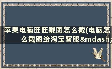 苹果电脑旺旺截图怎么截(电脑怎么截图给淘宝客服——旺旺截图)