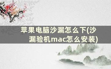 苹果电脑沙漏怎么下(沙漏验机mac怎么安装)