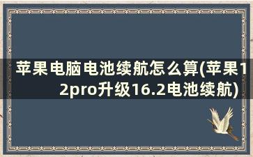 苹果电脑电池续航怎么算(苹果12pro升级16.2电池续航)