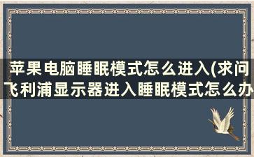 苹果电脑睡眠模式怎么进入(求问飞利浦显示器进入睡眠模式怎么办)