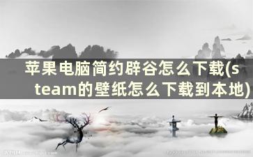 苹果电脑简约辟谷怎么下载(steam的壁纸怎么下载到本地)