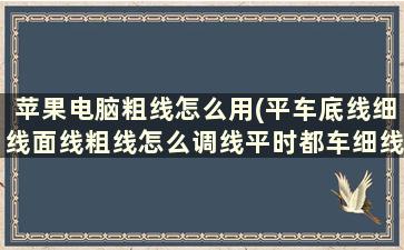 苹果电脑粗线怎么用(平车底线细线面线粗线怎么调线平时都车细线)