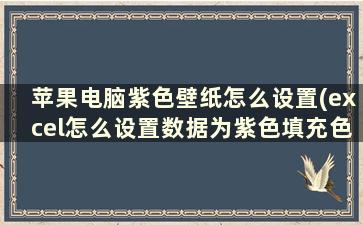 苹果电脑紫色壁纸怎么设置(excel怎么设置数据为紫色填充色)