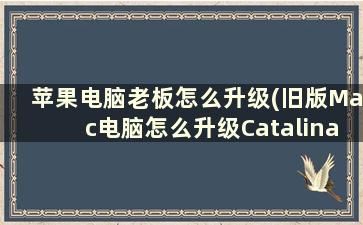 苹果电脑老板怎么升级(旧版Mac电脑怎么升级Catalina)