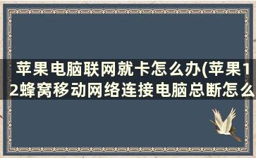 苹果电脑联网就卡怎么办(苹果12蜂窝移动网络连接电脑总断怎么办)