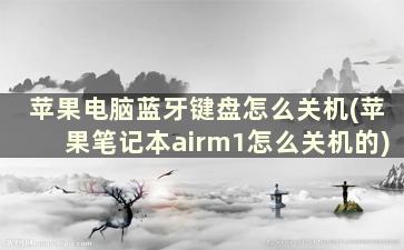 苹果电脑蓝牙键盘怎么关机(苹果笔记本airm1怎么关机的)