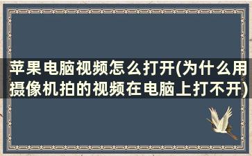 苹果电脑视频怎么打开(为什么用摄像机拍的视频在电脑上打不开)