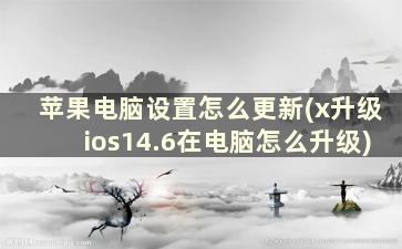 苹果电脑设置怎么更新(x升级ios14.6在电脑怎么升级)