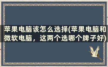 苹果电脑该怎么选择(苹果电脑和微软电脑，这两个选哪个牌子好)