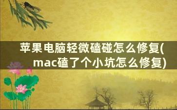 苹果电脑轻微磕碰怎么修复(mac磕了个小坑怎么修复)