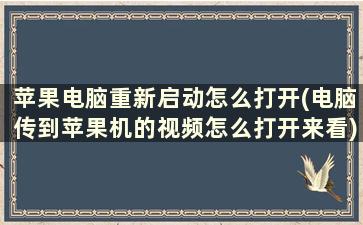 苹果电脑重新启动怎么打开(电脑传到苹果机的视频怎么打开来看)