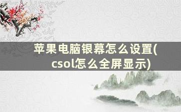 苹果电脑银幕怎么设置(csol怎么全屏显示)