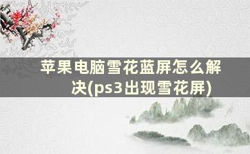 苹果电脑雪花蓝屏怎么解决(ps3出现雪花屏)