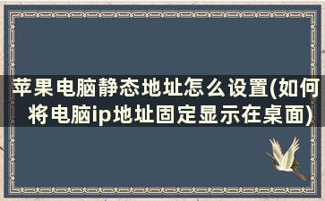 苹果电脑静态地址怎么设置(如何将电脑ip地址固定显示在桌面)