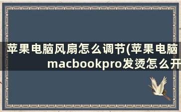 苹果电脑风扇怎么调节(苹果电脑macbookpro发烫怎么开风扇)