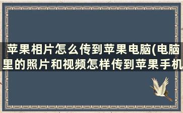 苹果相片怎么传到苹果电脑(电脑里的照片和视频怎样传到苹果手机上)