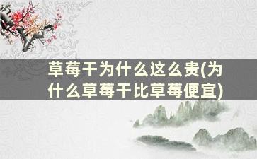 草莓干为什么这么贵(为什么草莓干比草莓便宜)