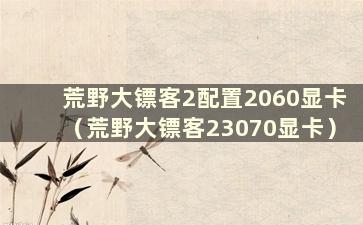 荒野大镖客2配置2060显卡（荒野大镖客23070显卡）