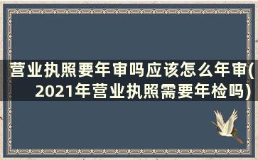 营业执照要年审吗应该怎么年审(2021年营业执照需要年检吗)