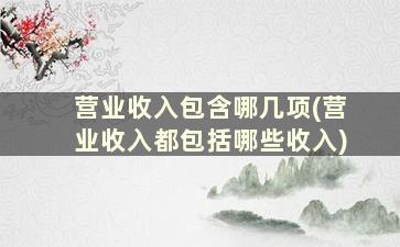 营业收入包含哪几项(营业收入都包括哪些收入)