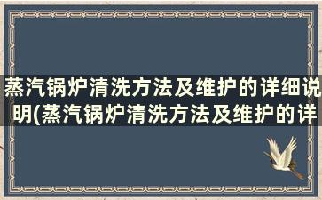 蒸汽锅炉清洗方法及维护的详细说明(蒸汽锅炉清洗方法及维护的详细说明视频)