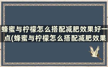 蜂蜜与柠檬怎么搭配减肥效果好一点(蜂蜜与柠檬怎么搭配减肥效果好吃)