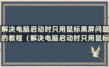 解决电脑启动时只用鼠标黑屏问题的教程（解决电脑启动时只用鼠标黑屏问题的教程图片）