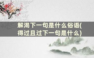 解渴下一句是什么俗语(得过且过下一句是什么)