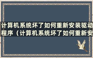 计算机系统坏了如何重新安装驱动程序（计算机系统坏了如何重新安装驱动程序）