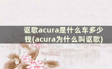 讴歌acura是什么车多少钱(acura为什么叫讴歌)