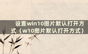 设置win10图片默认打开方式（w10图片默认打开方式）