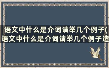 语文中什么是介词请举几个例子(语文中什么是介词请举几个例子造句)