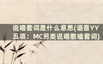 说唱套词是什么意思(语音YY五项：MC另类说唱散嗑套词)