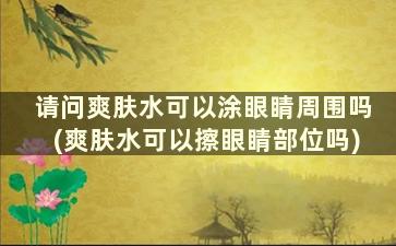 请问爽肤水可以涂眼睛周围吗(爽肤水可以擦眼睛部位吗)